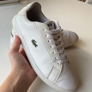 White Lacoste Tennis Sneakers